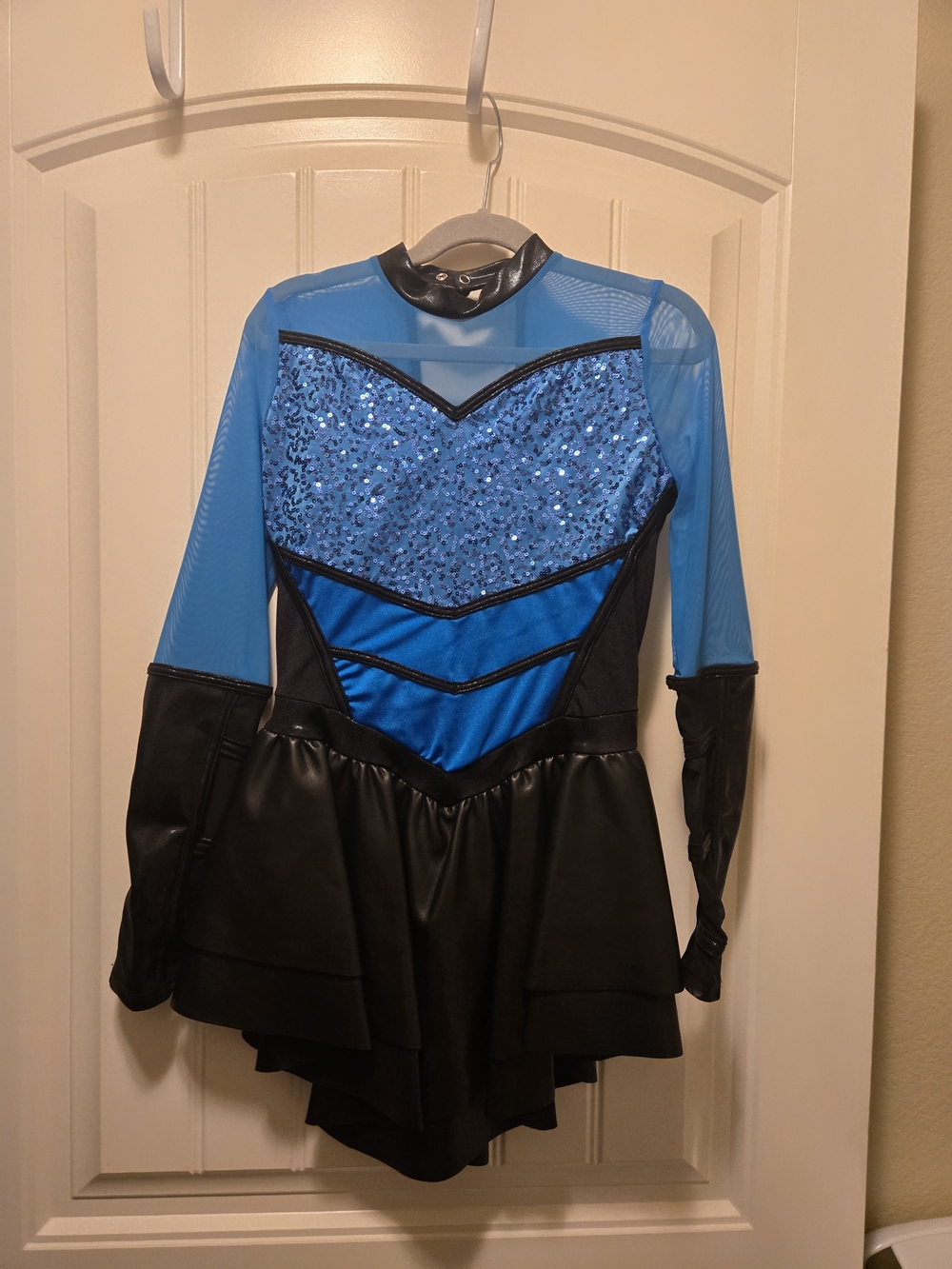 Weissman Blue and Black Sparkle Dance Dress